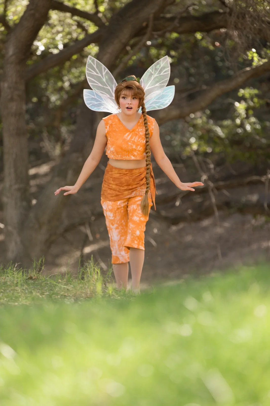 Orange Fairy party character in Wilmington